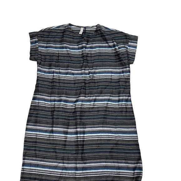 Studio 412 Oversized Boxy Pocket Summer Dress Medium Shift Striped - Picture 2 of 6